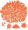 Blatt Blütenblatt Keramik Mosaik Fliesen zum Basteln, 500g unregelmäßige Mosaikteile, Blütenblatt Mosaik Fliesen DIY Mosaik Herstellung Steine für Handwerk Hobby Kunst Wanddekoration (Orange)