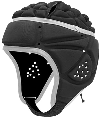 Dinntty Rugby-Helm weicher Fußball-Helm verstellbar weich gepolstert 7V7 Rugby-Kopfbedeckung Scrum-Kappe für Kopfschutz für Kinder und Jugendliche