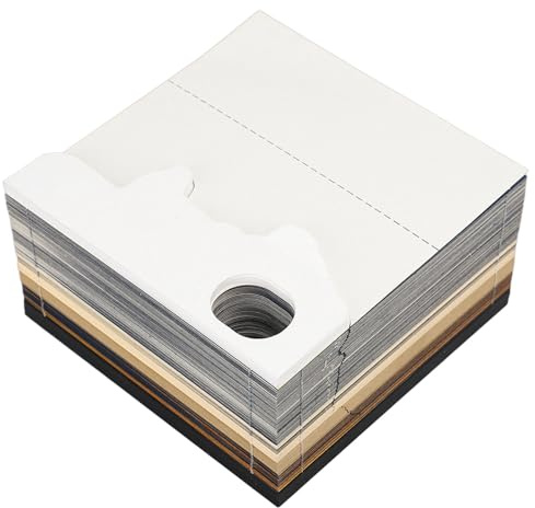 Castle 3D-Notizblock mit Licht, Multifunktionaler 2024-Kalender-Notizblock und Praktischen Aufklebern, Kreative Handgerissene Papierschnitzerei, Vielseitige Display-Dekoration,
