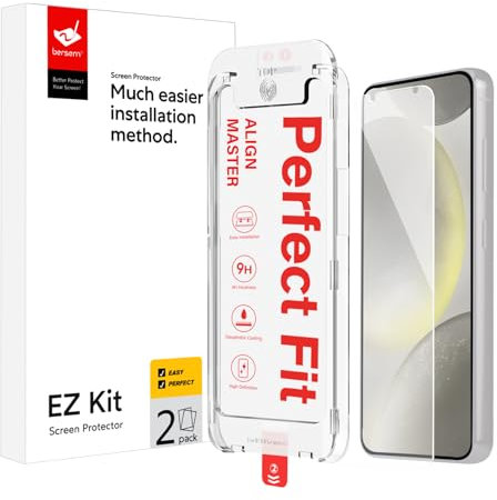 BERSEM Lot de 2 Verre Trempé pour Samsung Galaxy S24 Plus 5G Protection Écran, Kit D'alignement Automatique, Sans Bulles, Verre Trempé 9H, Anti-Rayures