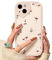 NITITOP Compatible for iPhone 15 Case Cute Bear Flower Floral with Love Lens Bumper Protector for Girls Women Soft TPU Shockproof Protective Girly - Red Flower