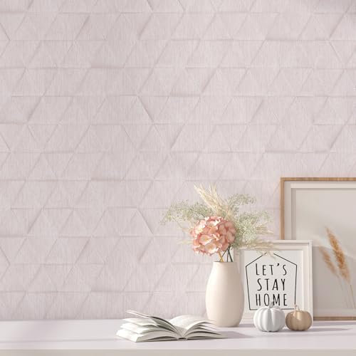 FunStick 40CM×6M Papel Pintado Autoadhesivo Morado Claro Papel de Pared Decorativo para Salon Dormitorio Impermeable Papel Adhesivo Pared Lila Papel Pintado Geometrico Baño Papel Pintado Infantil Lila