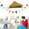 Lets Joy Wimpelkette Kinderzimmer, 10 Stück Wimpelkette, Musselin Baumwolle Stoff Wimpelkette, Wimpelgirlande, Mehrfarbig Dreieck Flaggen, Kinderzimmer Babyzimmer Deko Mädchen & Jungen (Grün)