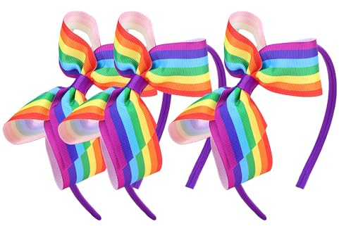 Regenbogen Haarband Haarreifen Stirnband Bunte Haarbänder Pride Kopfbedeckungen Haar Accessoire LGBT Haarschmuck für Party Weihnachten Frauen
