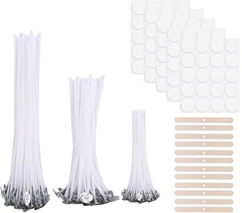 Bolosa Kerzendocht Set, 252 Stück Kerzendochte für Kerzen, Rauchfrei Kerzendocht, Kerzen Selber Machen Set, Kerzen Docht für Kerzen DIY Kerzen Aromatherapie, DREI Längen(10/15/20cm)