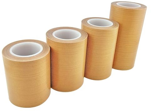 Qrity 1 Stück Teflonband, Hochtemperatur Klebeband, 180mm*10m, Dicke 0,18mm, Hitzebeständig bis 300℃, für Handversiegelung, Impulsversiegelung