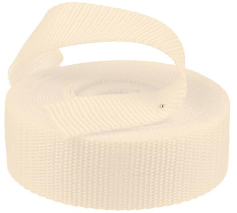 Kacperek - Gurtband Polypropylen - 50m Lang - Stark für DIY Abschleppseile und Gepäckgurt - Gewebeband - Gurtbänder für Taschen, Rucksack Band, Gürtel - Breite 30mm - Weiß
