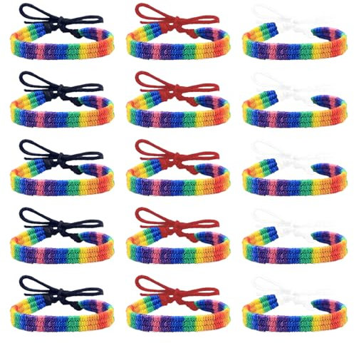 Sixfolo Freundschaftsarmband - Bunt Gewebte Armbänder Verstellbar für Frauen, Mädchen & Männer