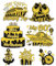 MENIFEND Cruise Door Decorations Magnetic - 7 Pcs 60th Birthday Cruise Door Magnets, Gold & Black Reusable Waterproof Magnet Stickers Decor for Ship Cabin Door Carnival Fridge Celebration Party