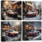 Lamborghini Poster, Vintage-Poster, rotes Auto, Wandkunst, Weihnachtsdekoration, coole Gemälde für Wohnzimmer, Winter, Straßenlandschaft, Bilder, Leinwanddrucke, Kunstwerk, Schlafzimmer, Badezimmer,