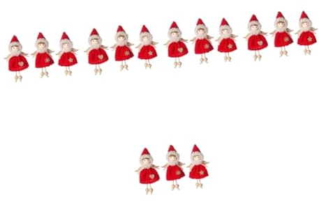 IMIKEYA 15 STK Engel Puppe Charme Fee Hängende Figuren Weihnachtsfeier Liefert Urlaub Baumschmuck Weihnachtsschmuck Zum Aufhängen Weihnachtsanhänger Für Zuhause Krippendekor Rot Stoff