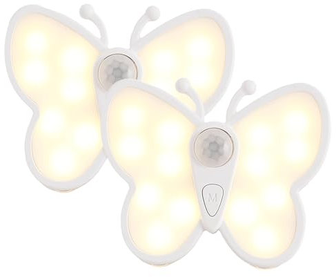 XLSBZ LED Nachtlicht mit Bewegungsmelder,USB Wiederaufladbar Nachtlampe mit 3 Farbmodi,Nachtlicht Dimmbar für Flur, Treppe, Toilette, Bad, Kinderzimmer (2)