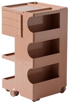 ALDDPWE Nachttisch, mehrschichtiger Aufbewahrungsschrank, drehbar, für Wohnzimmer, Schlafzimmer, Zuhause, Nachttisch, mobiler Aufbewahrungsschrank mit Rollen, Nachttisch (B) Keep it in Mind