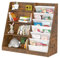 KEEPREAPER Bücherregal Kinder mit 4 offenen Fächern und 6 Ablage, Kinderregal aus Holz Spielzeugregal Montessori, Aufbewahrungsregal für Kinderzimmer, 110x40x100cm (vintagebraun-Großformat)