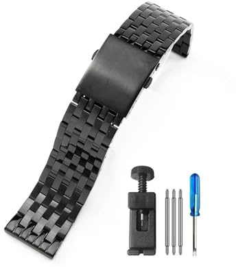 TVKSIPAR Passend For Diesel DZ4316 DZ7395 DZ7305 DZ7330 4358 Uhr 24 Mm 26 Mm 28 Mm Duty-Edelstahlarmband For Herrenarmband(DS-G02-Black,26mm)