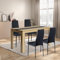 FURNITABLE Esstisch mit 4 Stühlen Esszimmergruppe, Essgruppe mit Hochlehner Kunstleder Stuhl für 4 Personen, Sitzgruppe für Küche Esszimmer Wohnzimmer(140cm Eiche-Schwarz Tisch+4 Schwarz Stühle)