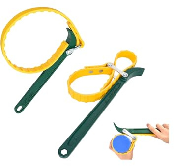 Thsakzo 9 & 12 Inch Adjustable Belt Strap Wrench, Oil Filter Removal Tool | Multi-Use for Water Filters & PVC Pipe Joints, Non-Slip Strap, Scratch-Free, Ideal for Automotive Repair & Home Plumbing