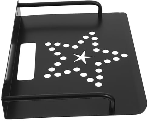 LALAFINA Wall Mount Router Holder Projector Bracket Space Aluminum 24x20cm Black Single-layer Wall-mounted Rack for Living Room Media and Security Camera Storage