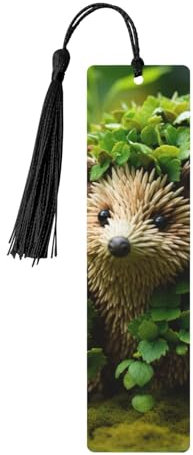 Exquisites Holz-Lesezeichen mit floralem Igel-Druck, Lesezeichen für Buchliebhaber, Lesezeichen für Buchliebhaber