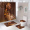 Badezimmerteppich Braune Frau Badteppich rutschfest Waschbar Badgarnitur 4 Teilig – Badematte Set Mit Wc-Vorleger Und Badematte,Teppich Badezimmer Für Sicherheit Und Komfort Im Bad 45X75Cm