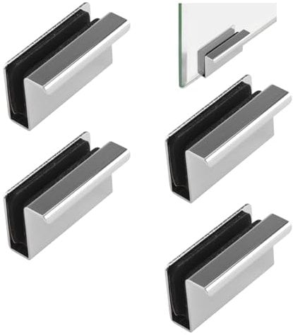 UFURMATE Glastürgriff, 4 Stück Schrank Finger Ziehgriff Glas Edge Clampe Pull Verdeckte Griffe für Schublade, Schrank, Möbel