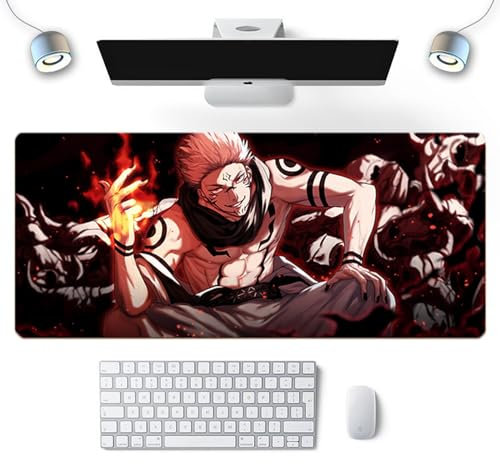 Wuyouni Jujutsu Ryomen Sukuna Anime-Gaming-Mauspad, großes Tastatur-Mauspad, rutschfest und wasserdicht, PC-Zubehör, Gaming, 800 x 300 x 3 mm