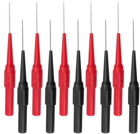 10Pcs 0.7mm Test Probe Pins - Wire Piercing Probe Insulation Back Probes - Plug Cable Test Probes - Non Destructive Stainless Steel Pins - suitable for Power Probe and Multimeter Probes