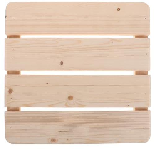 Milisten Non-Slip Wooden Shower Mat Modular Bath Mat for Bathroom Spa and Steam Room Raised Solid Wood Duckboard for Wet Areas 11.81 X 11.81 X 1.38in