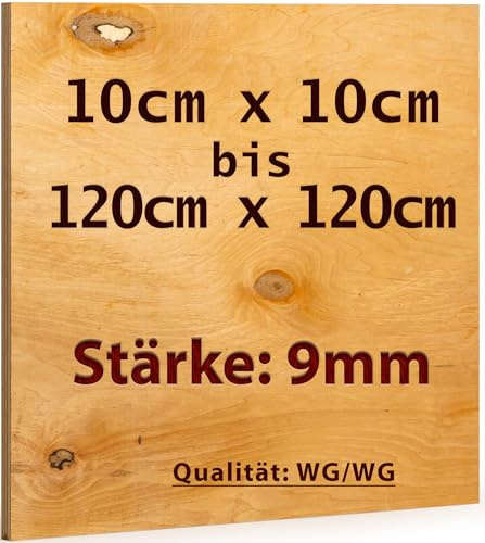 Sperrholz-Platte 30x70 cm | Stärke: 9mm | Multiplex Zuschnitt | Hochwertige Qualität - ideal und günstig außerhalb des Sichtbereichs | Basteln, Modellbau & DIY Holzarbeiten