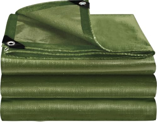 BXAEYIPOR Bâche de protection imperméable 150 g/m² résistante et polyvalente, Vert, 4x8M, pour meubles de jardin, trampoline de voiture, anti-déchirures, recouverte des deux côtés