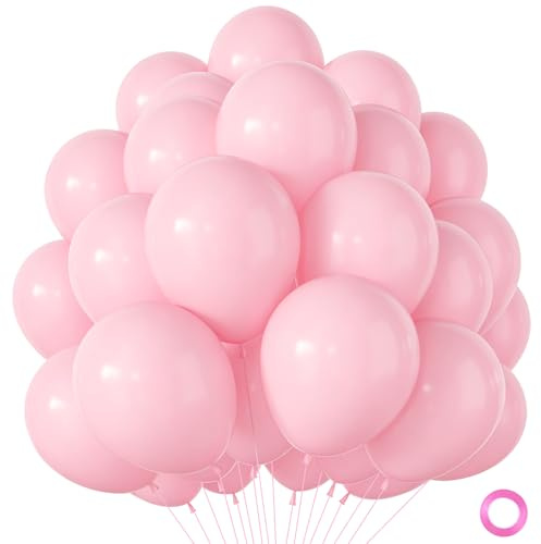 Palloncini Rosa Pastello, 100 Pezzi Palloncini Compleanno Rosa in Lattice, Decorazioni Matrimonio per Compleanno Anniversario Fidanzamento Matrimonio Baby Shower Battesimo Feste Decorazioni 12 Pollici