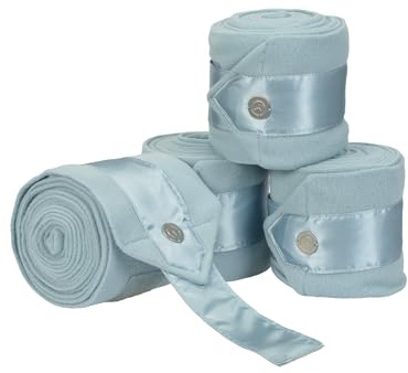 Equiva Satin Bandagen, elastische Fleecebandagen mit Satinbesatz, Klettverschluss und Unterstützung für Pferdebeine
