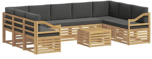 vidaXL Outdoor-Sofagarnitur 8 pcs Weiß und Anthrazit 59 x 59 x 37 cm, Gartenmöbel, modernes Outdoor-Sofa, gemütliche Sitzgruppe für Terrasse und Lounge, langlebig und bequem