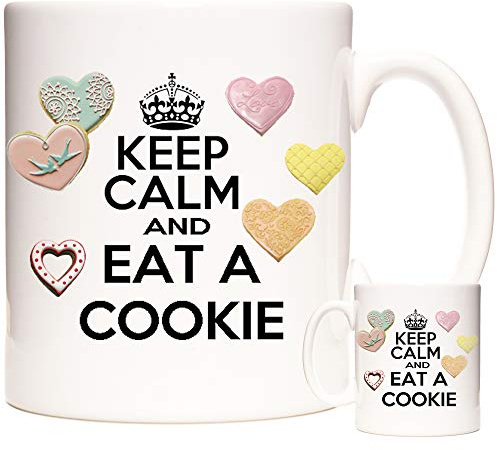 COOKIE GIFT MUG. KEEP CALM and EAT A COOKIE, ceramic mug for all who like to dunk a biscuit in their tea or coffee This Can Be Personalised.