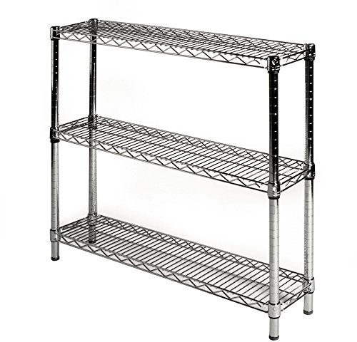 20,3 cm D Chrom Draht Regal mit 3 Einlegeböden 8 x 36 x 34 chrome