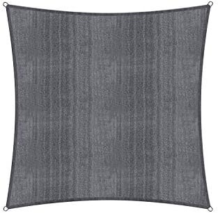 Lumaland Voile d'ombrage Cordes de Fixation incluses | Carré 5 x 5 mètres Protection Solaire | 100% HDPE avec Le Filtre UV de Protection [Gris]