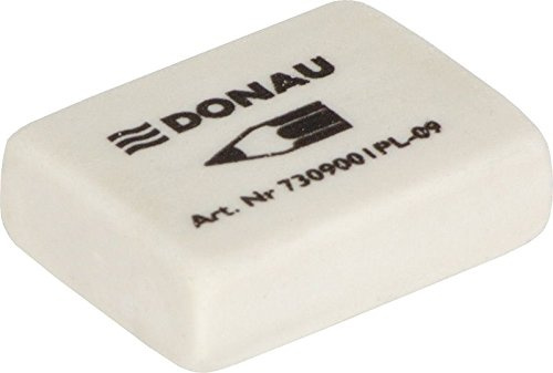 DONAU 7309001PL-09 Universal-Radiergummi / 45 Stück/Radierer für Bleistift und Buntstift/ 31 x 23 x 9 mm/aus Kautschuk/Farbe: Weiß