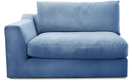 CAVADORE Sofa-Modul Fionamit Armteil links / individuell kombinierbar als Ecksofa, Big Sofa oder Wohnlandschaft / 138 x 90 x 112 / Webstoff hellblau