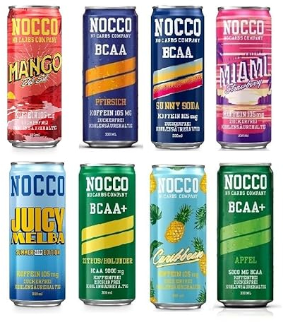 NOCCO BCAA Drink - Variety Pack 8er - BCAA - 105 mg Koffein - Energy Drink - Mix (8 Stck.)