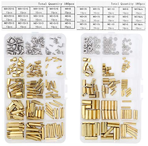 Yuhtech 360 Pcs Standoff Messing Sechskant Spacer Schrauben Abstandshalter Nuss Sortiment Kit M2 M3 M4