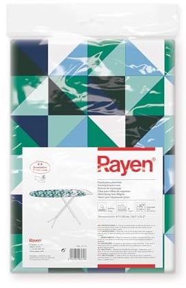 Rayen Funda para Tabla de Planchar Clip, 130x47 cm, Cuadros Multicolor, Poliuretano, 47x 130 cm