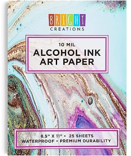 Bright Creations Alkohol-Tintenpapierblock, 21,6 x 27,9 cm, 25 Blatt, synthetisches Papier für Alkohol-Tinte, Kunst- und Malbedarf