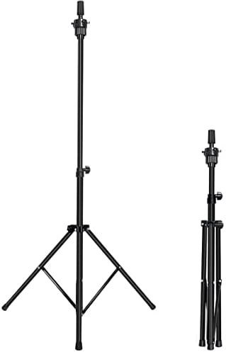 Mannequin Head Stand, DanseeMeibr Plus Adjustable Wig Stand Tripod (32.8-53.5Inch) Metal Wig Head Stand Head Stand for Hairdressing Training Canvas Head with Carry Bag