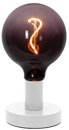 LED Universum - Tischleuchte Hannibal weiß, E27-Fassung, max. 40W geeignet für LED Dekoleuchtmittel, Leselampe, Schreibtischleuchte, exklusive Leuchtmittel mit 150cm Kabel und Schnurschalter