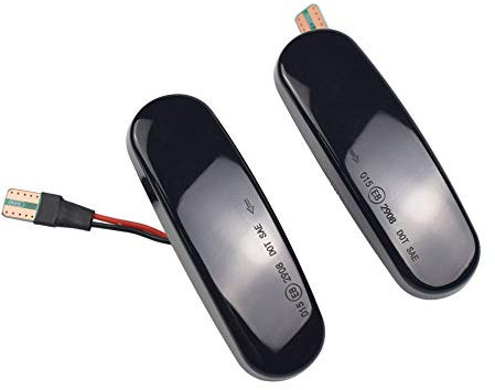 Hacreyatu Indicatore di direzione a LED per F-iat Panda Punto Evo Stilo Qubo P-eugeot C-itroen Lancia Musa(350) (Nero)