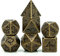World of Dice Metallwürfel-Set Drachenwürfel - Rustikal - Pen & Paper Würfel-Set aus Metall, 7-teiliges polyedrisches Set, für Dungeons and Dragons, DSA, Cthulhu, UVM.