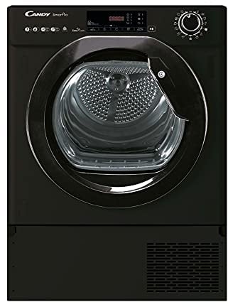 Candy BCTD H7A1TEB-80 Integrated Heat Pump Tumble Dryer, Wifi Connected, 7KG, Sensor Dry, Large display, Black with Chrome Door