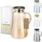 ACQUA DI AMALFI® Glaskaraffe | Wasserkaraffe 2 Liter mit Edelstahl/Bambus Deckel | Wasserkrug mit Fruchteinsatz | Auslaufsicher | Karaffe auch als Teekanne (GOLD/STEEL)