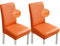Bestenrose Stuhlhussen 2er/1er PU Leder Stuhlbezug wasserdichte Stretch Esszimmer Stuhlüberzug Stretch Stuhl Husse Universell Stuhlhussen Haus Büro Restaurant (2-Stück, Orange)