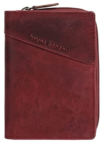 bruno banani Geldbörse Echt Leder Damen | Rindleder Brieftasche, Herren Geldbeutel, Herrenbörse mit Druckknopf, 9 Kartenfächer, Münzfach, Reißverschluss | 021338